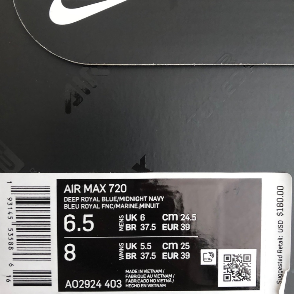 ‼️SOLD‼️💙💙NIKE AIR MAX 720 SNEAKERS💙💙 - Picture 7 of 7